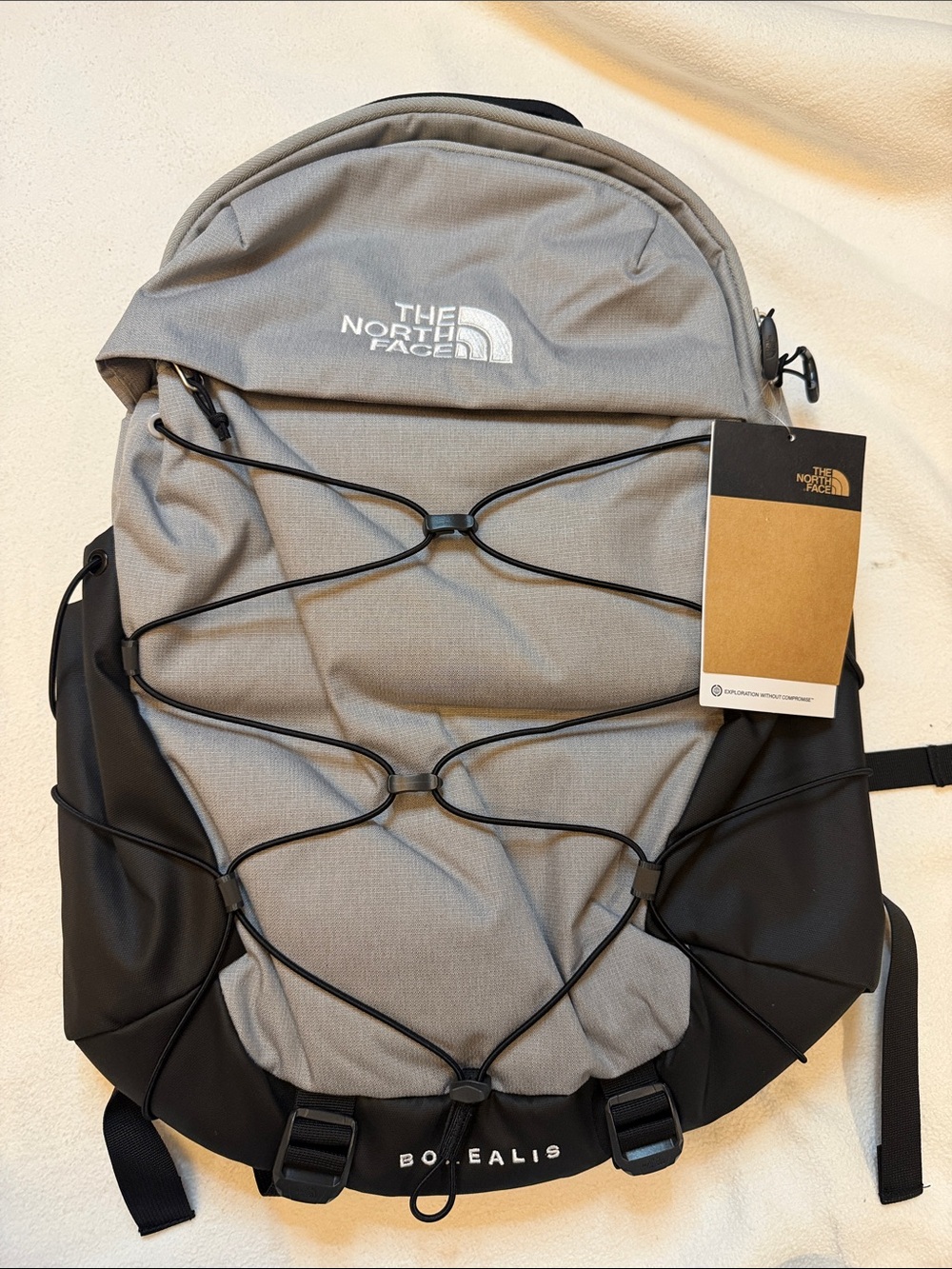 The North Face Grey and Black Borealis Backpack